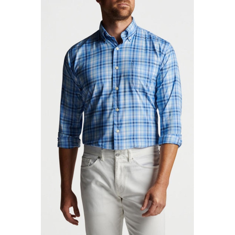 Walker Cotton Stretch Sport Shirt In Cottage Blue